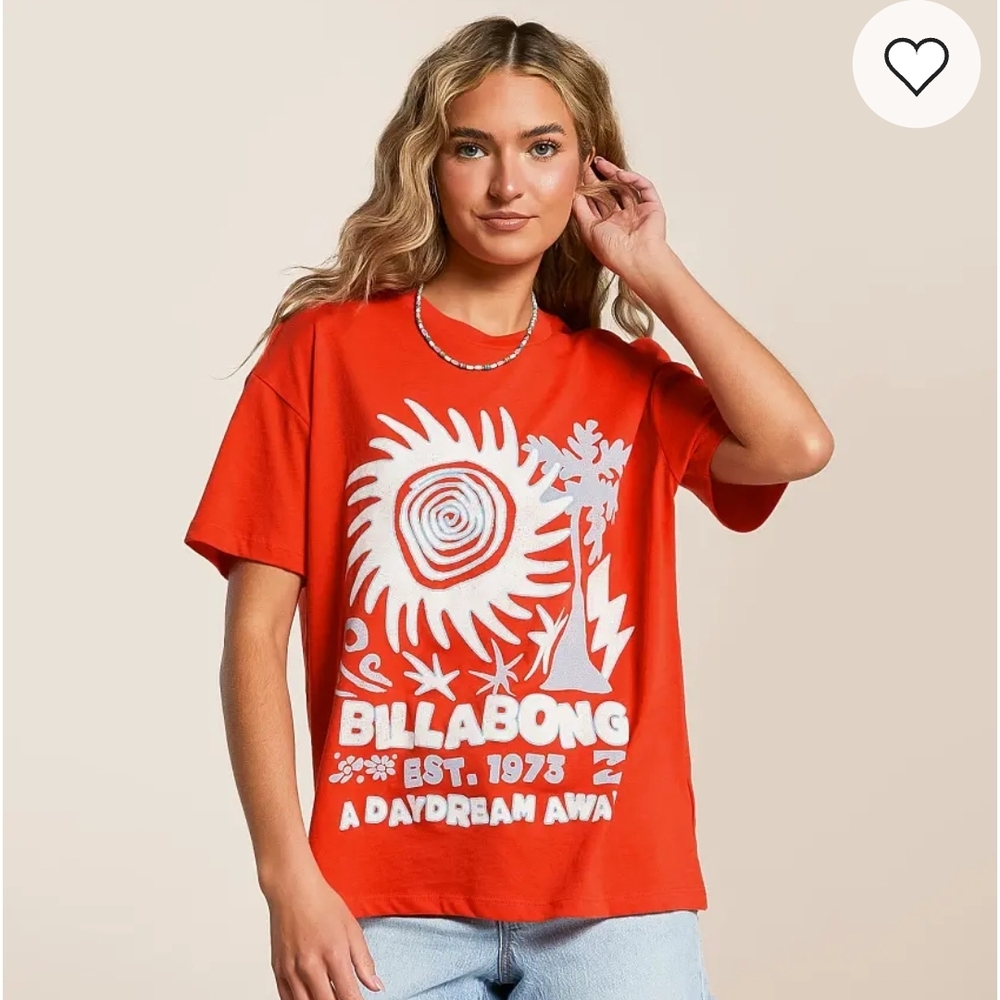 Billabong Women's Vibrant Red Graphic Tee
